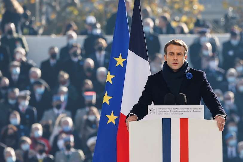 Macron en un meeting