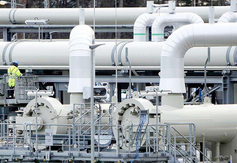 AP/MICHAEL SOHN - Tuberías de las instalaciones de aterrizaje del gasoducto "Nord Stream 2" en Lubmin, en el norte de Alemania
