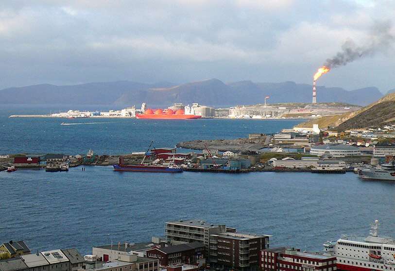 Complejo de gas natural licuado (GNL) de Snoehvit, en la ciudad de Hammerfest, en el norte de Noruega REUTERS/WOJCIECH MOSKWA
