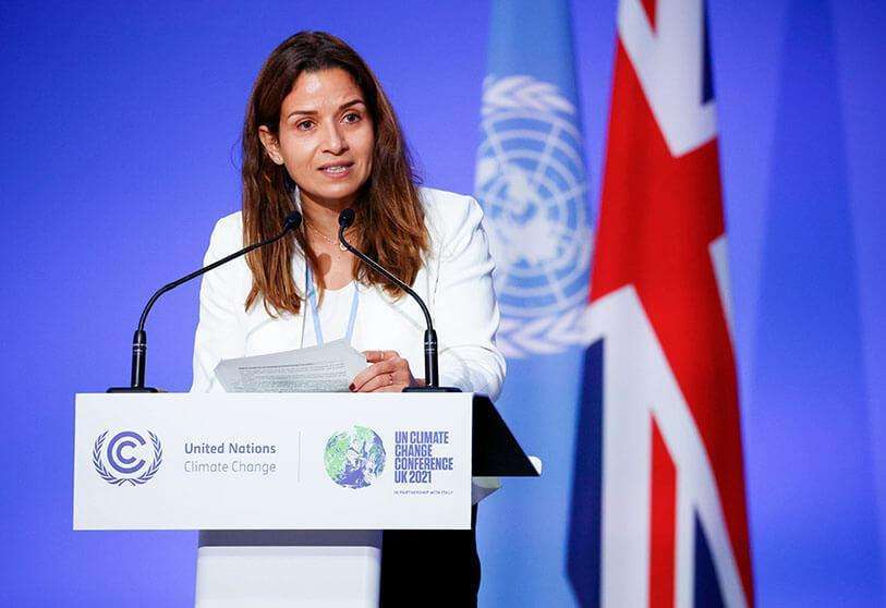 REUTERS/PHIL NOBLE - La ministra de Energía de Marruecos, Leila Benali, durante la Conferencia de las Naciones Unidas sobre el Cambio Climático (COP26), en Glasgow, Escocia, Gran Bretaña, el 4 de noviembre de 2021