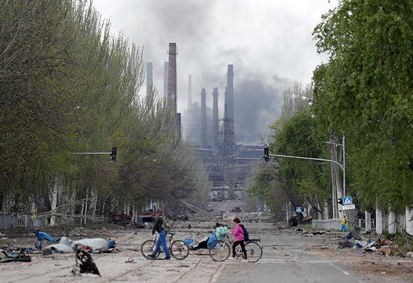 Planta de Azovstal Iron and Steel Works en la ciudad portuaria del sur de Mariupol, Ucrania 2 de mayo de 2022 REUTERS/ALEXANDER ERMOCHENKO