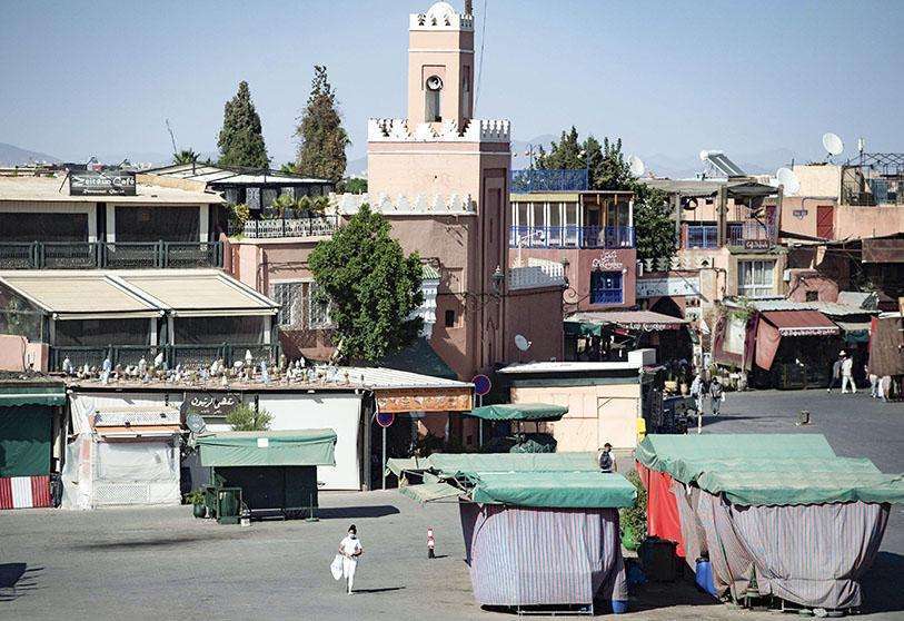 Plaza Jemaa el-Fna de la ciudad marroquí de Marrakech