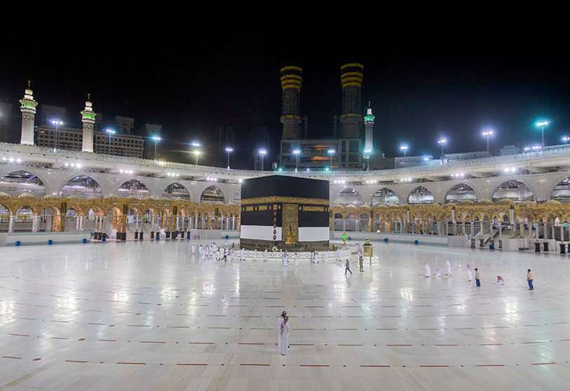 La Kaaba en la Gran Mezquita durante el Haj, durante la pandemia de la enfermedad coronavirus (COVID-19), en la Meca, Arabia Saudita, el 26 de julio de 2020. AFP/MINISTERIO DE MEDIOS SAUDÍ
