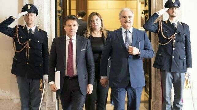 Primer ministro de Italia, Giuseppe Conte,  recibe al mariscal Hafter de Libia