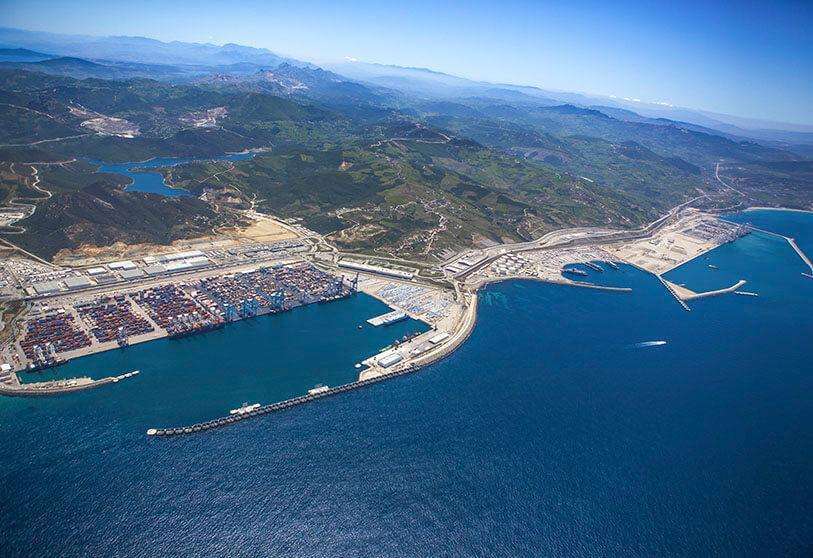 PHOTO/TANGER MED - Vista aérea del complejo de Tánger Med, en Tánger, Marruecos