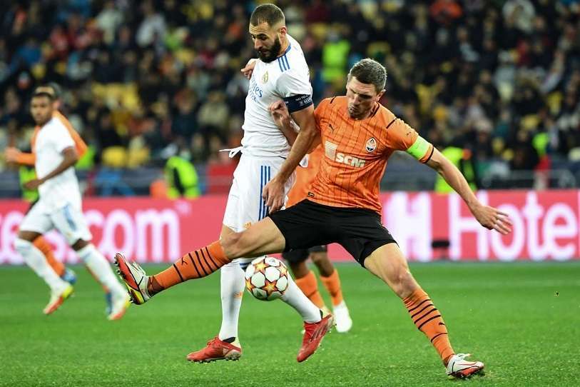 Partido de la Champions League entre el Shakhtar Donetsk y el Real Madrid en Kiev, Ucrania