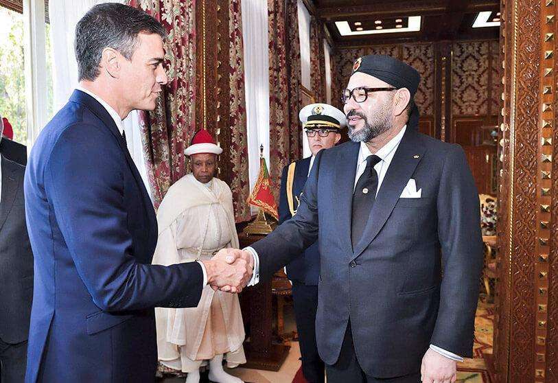 PHOTO/PALACIO REAL DE MARRUECOS - otografía de archivo, Pedro Sánchez, es recibido por el rey de Marruecos, Mohamed VI, antes de su almuerzo en el Palacio Real de Rabat, Marruecos, el lunes 19 de noviembre de 2018