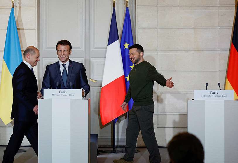 Scholz Macron Zelenski