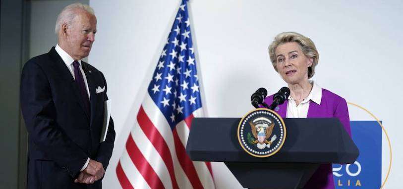 Von der Leyen y Joe Biden